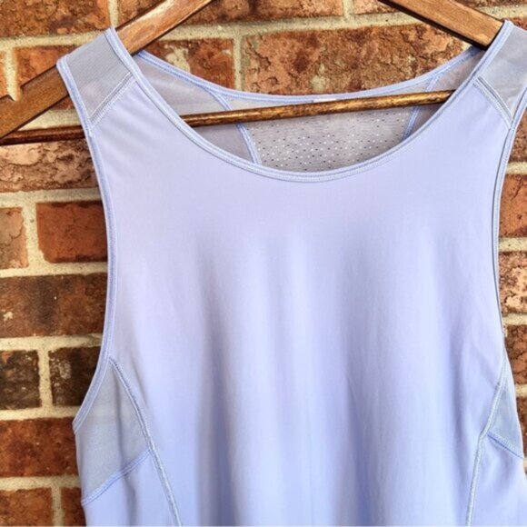 Lululemon  *  Sculpt Tank Tie Back Hydrangea Blue EUC Mesh - Picture 11 of 12